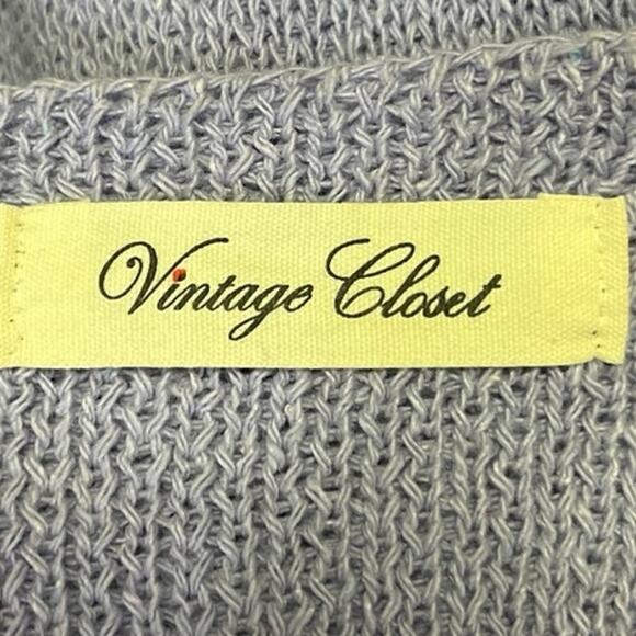 Vintage Closet Purple Sleeveless Button Up Knit Cardigan Sweater Vest Top Sz S/M - Picture 4 of 4